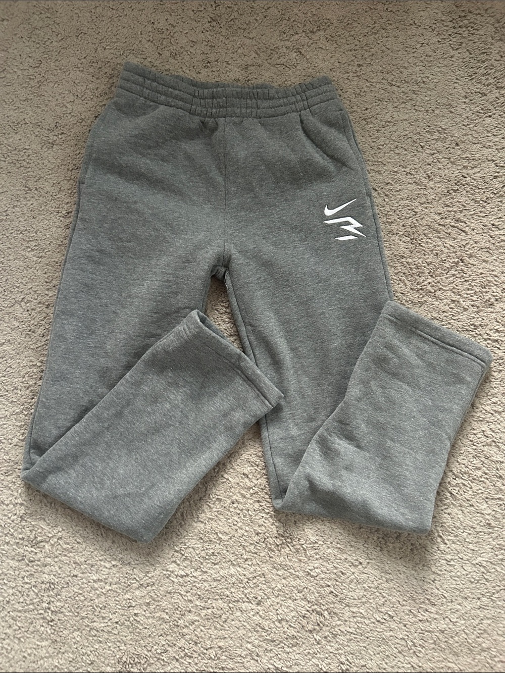 Nike 3BRAND Gray Sweatpants with White Swoosh Accent